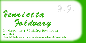 henrietta foldvary business card